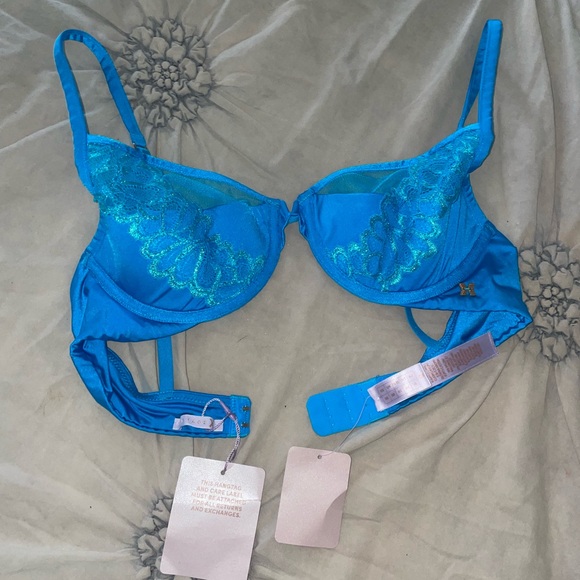 NWT Savage X Fenty Bright Blue Lace Bra 36B (34C) - Picture 2 of 6
